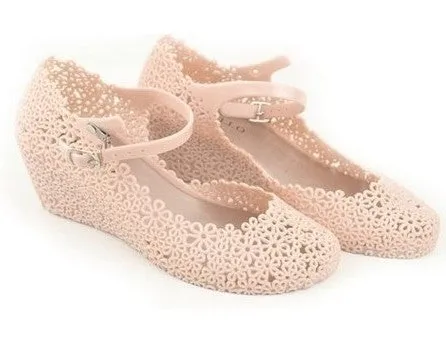 2017 New Arrival! New Lady Soft Jelly Rubber Floral Mary Jane Round Toe Wedge Heel Sandal Shoes Woman WS019 Catherine Malandrino Sandals