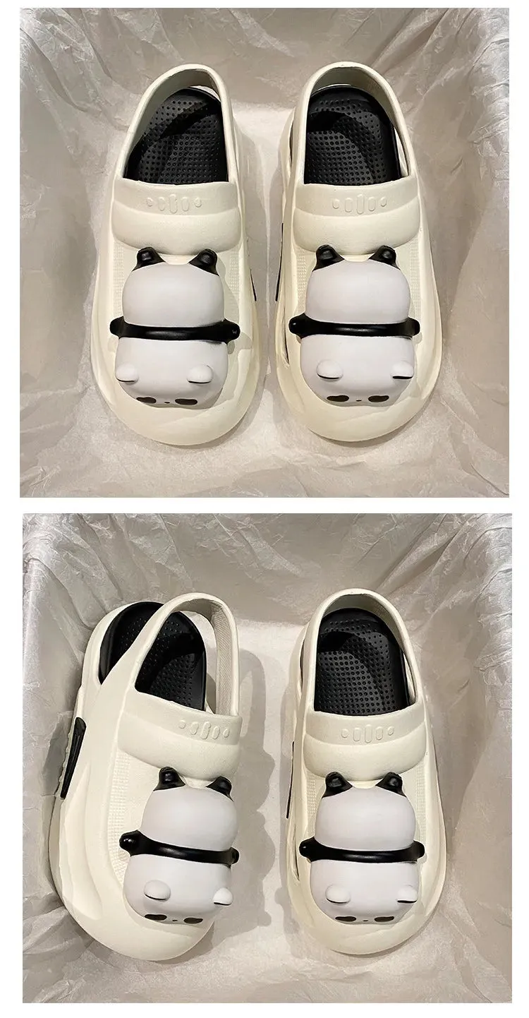 2024 Cute Slipper With Panda Lamp Summer Sandales Femme Light Funny Woman Slippers Shoes Women Slide In Clogs