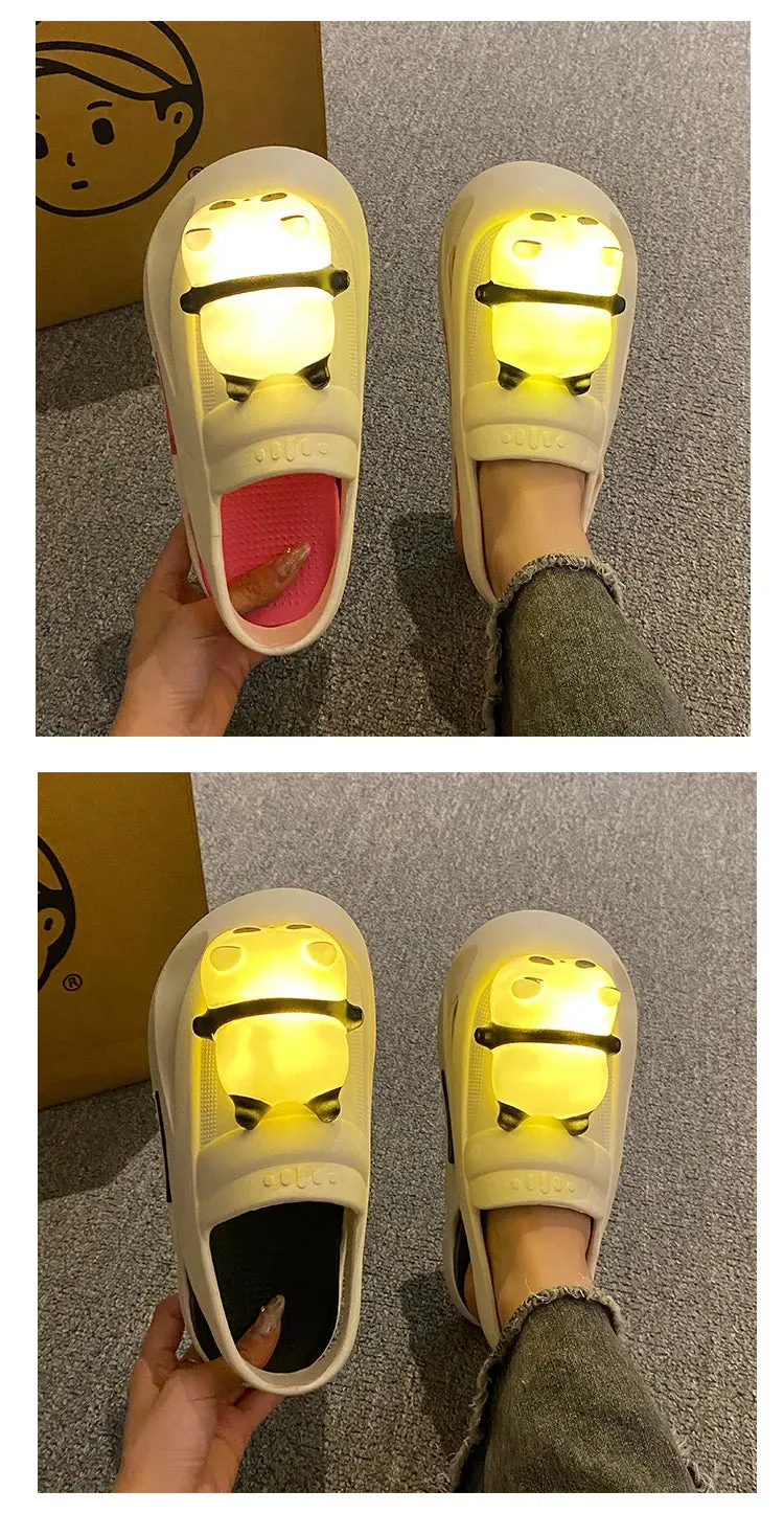 2024 Cute Slipper With Panda Lamp Summer Sandales Femme Light Funny Woman Slippers Shoes Women Everlane Slippers