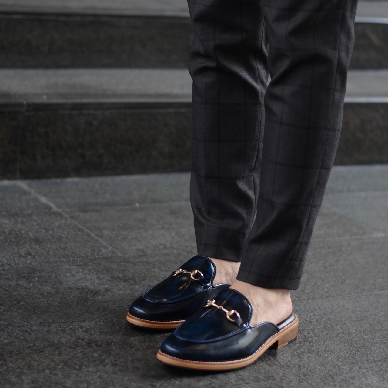 701 Horsebit Slipper ItalianBlue Slippers Mens