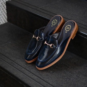 701 Horsebit Slipper ItalianBlue Paragon Slippers