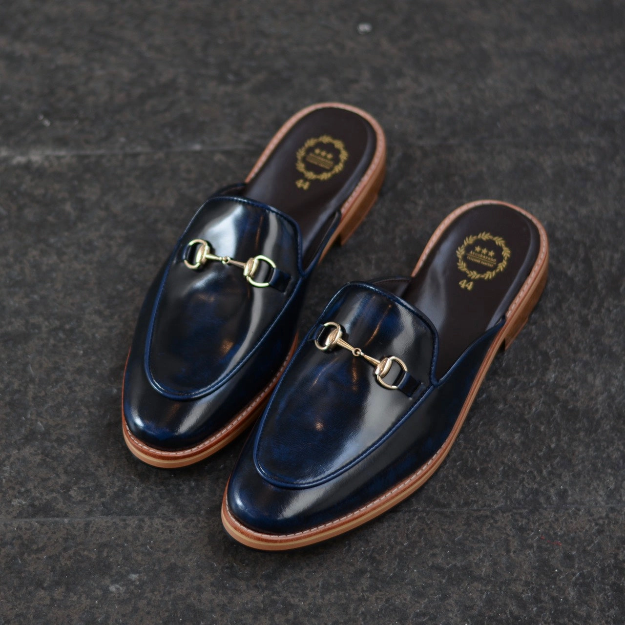 Slippers Dupe 701 Horsebit Slipper ItalianBlue