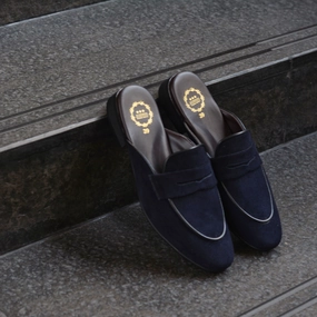 701 Penny Slipper SuedeLamb DeepBlue Steel Toe House Slippers