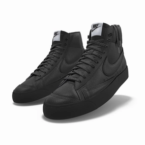 $195 NIB NEW Mens NIKE Blazer Mid 77 Custom Triple Black Premium Leather Shoes Asics Gel Quantum 180 Running Shoes