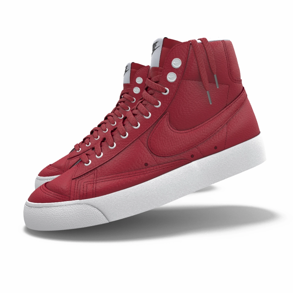 $195 NIB NEW Mens NIKE Blazer Mid 77 Custom Varsity Red Premium Leather Shoes Asics Japan Pro Shoes