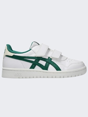 Asics Japan S Ps-Boys Lifestyle Shoes White/Jasper Green Asics Water Resistant Shoes