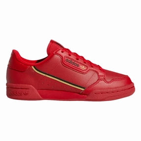 Adidas - Kid's Continental 80 J 'Scarlet' - Scarlet / Gold Metallic / Core Black Adidas Football Shoes High Ankle