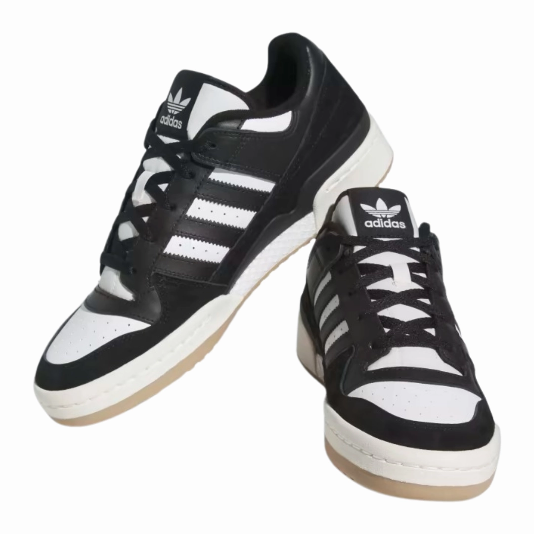 Adidas Aesthetic Shoes Adidas - Men's Forum Low 'Black White Gum' - Core Black / Cloud White / Cream White