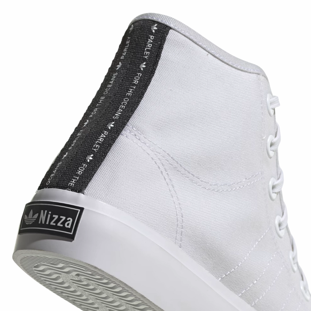 Adidas End Plastic Waste Shoes Adidas - Men's Nizza Hi 'White Black' - Cloud White / Cloud White / Core Black