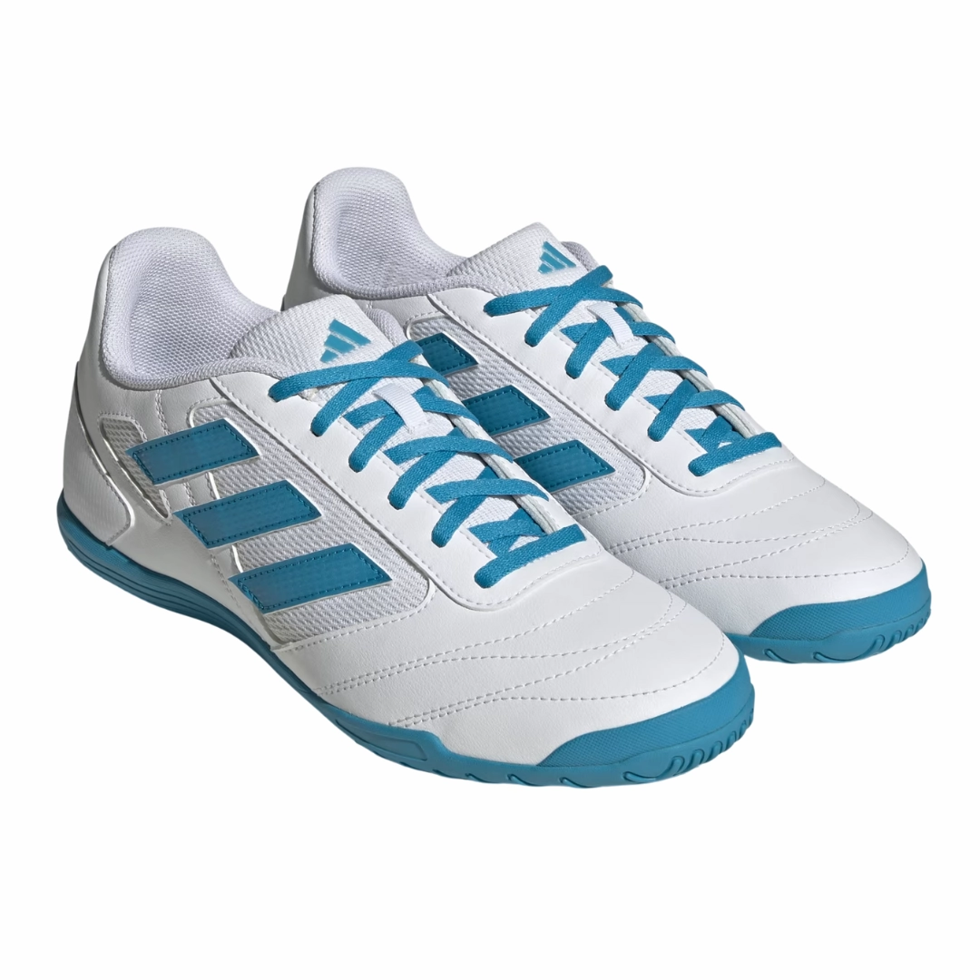 Adidas Sock Shoe Adidas - Men's Super Sala 2 Indoor 'White Blue' - Cloud White / Bold Aqua / Bold Aqua
