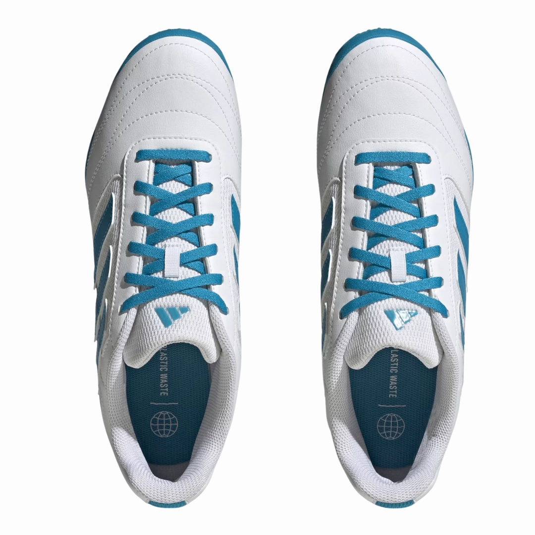 No Tie Adidas Shoes Adidas - Men's Super Sala 2 Indoor 'White Blue' - Cloud White / Bold Aqua / Bold Aqua