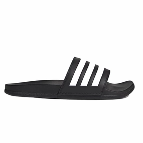Adidas Adilette Comfort Slide Black Suede Heeled Sandals