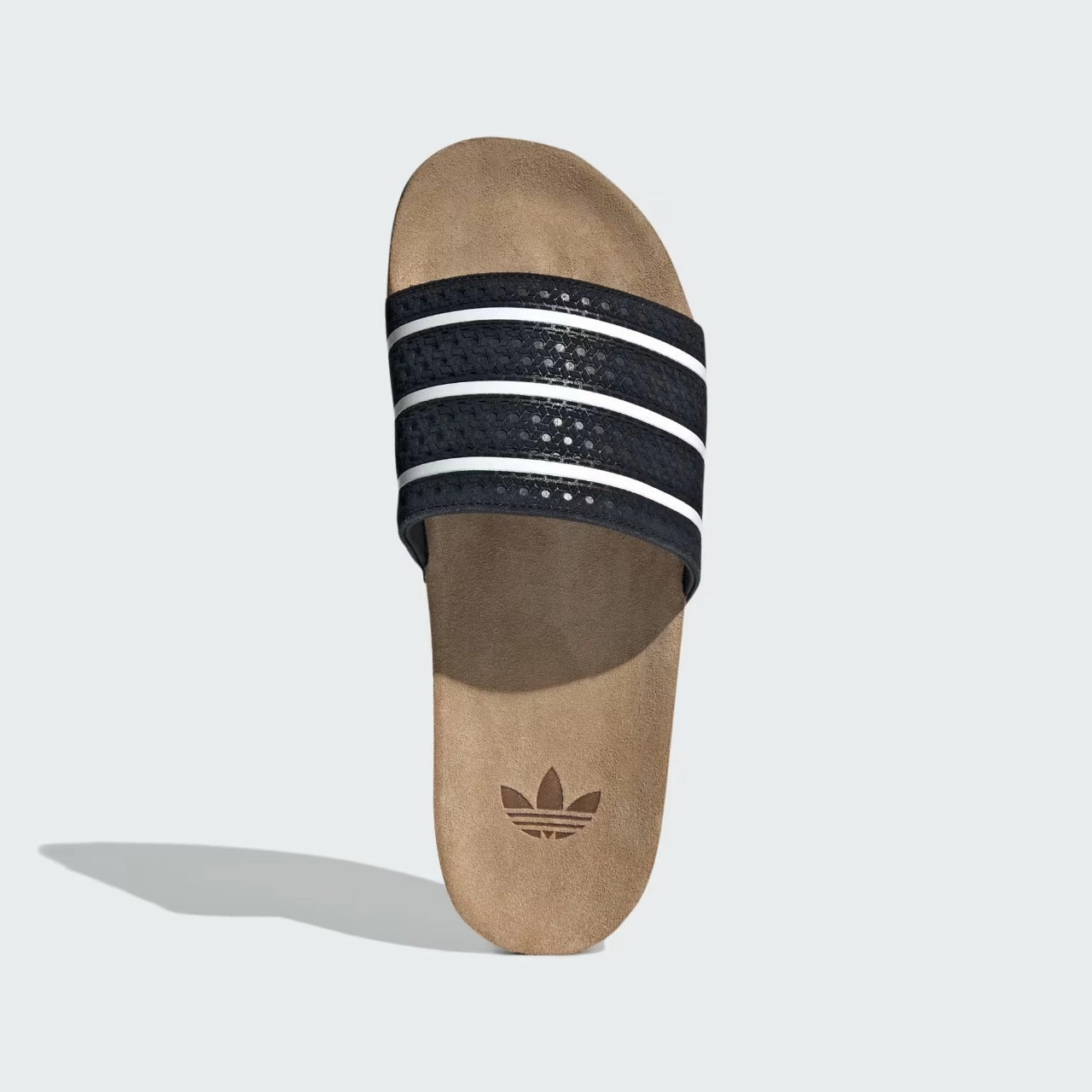 Adidas Adilette Cork Suede Slide Black Sandals Emerald Bay Exuma