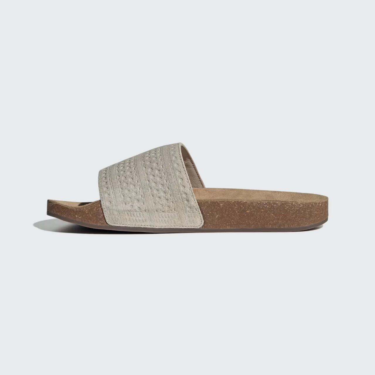 Adidas Adilette Cork Suede Slide Brown Sandals Heeled