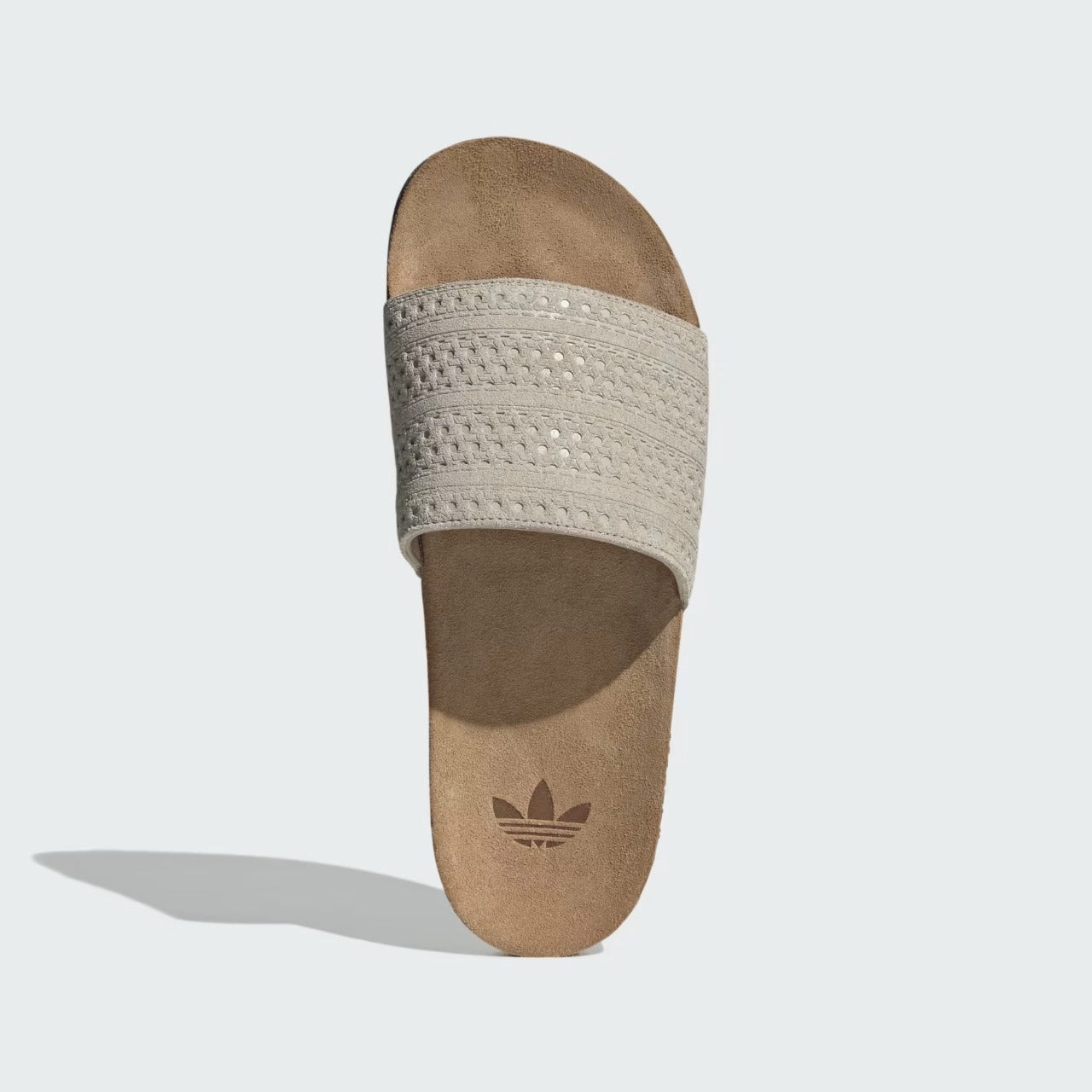 Adidas Adilette Cork Suede Slide Brown Casual Comfort Sandals
