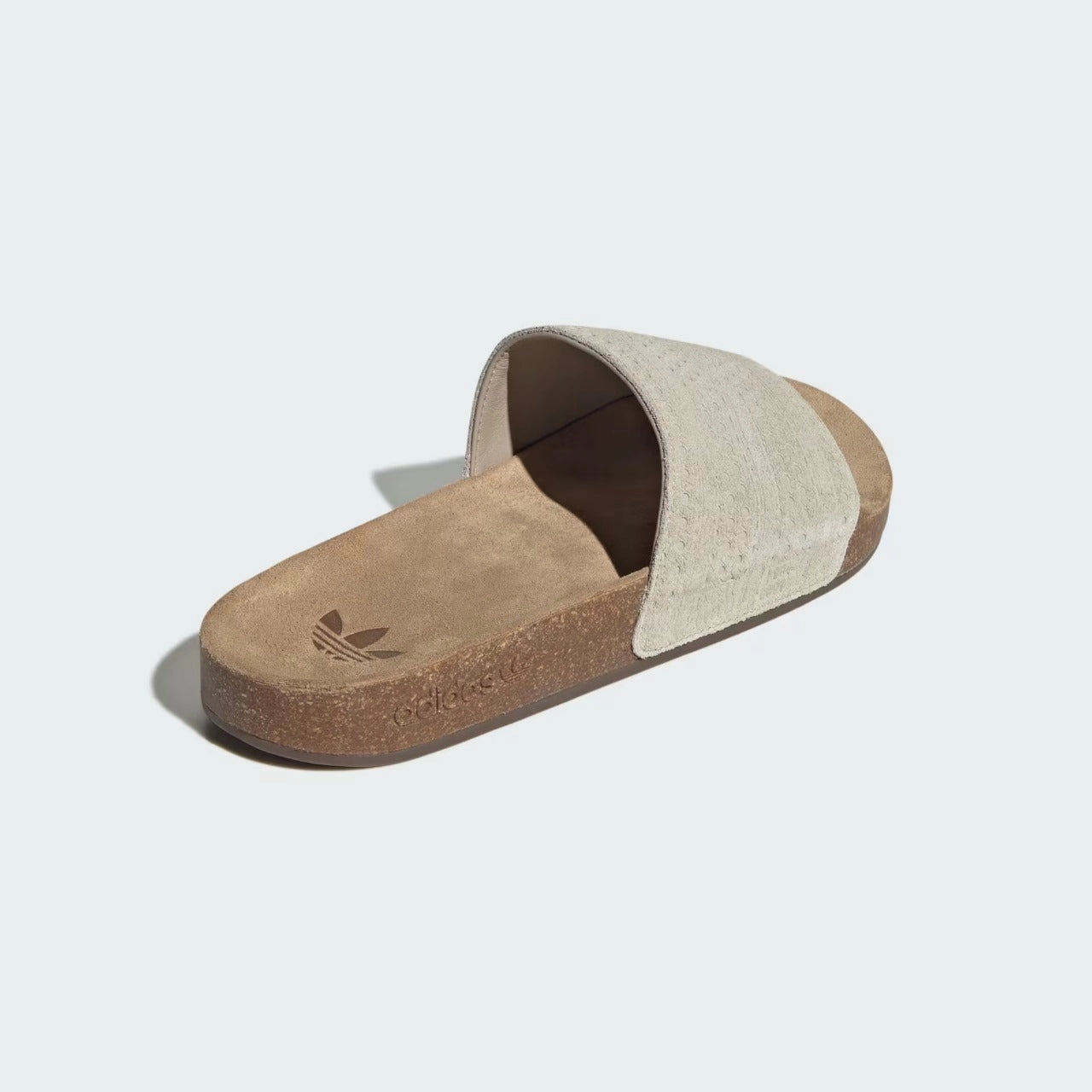 Adidas Adilette Cork Suede Slide Brown Chunky Platform Shoes Sandals
