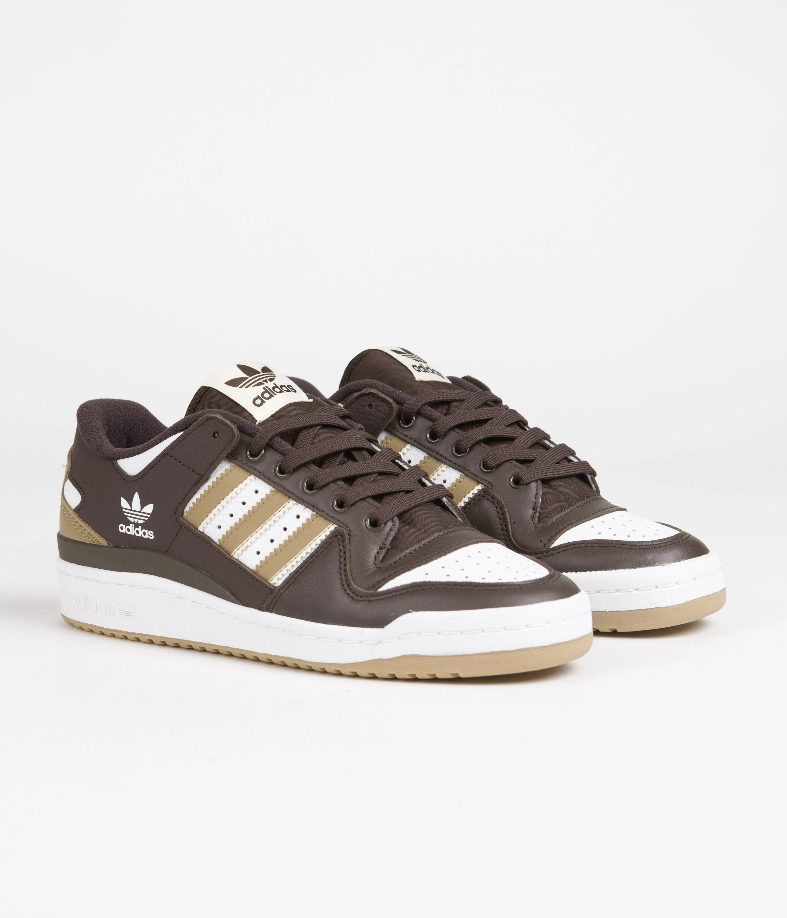 Adidas Forum 84 Low ADV Shoes - Dark Brown / Ecru Tint / Cloud White Adidas Wide Running Shoes