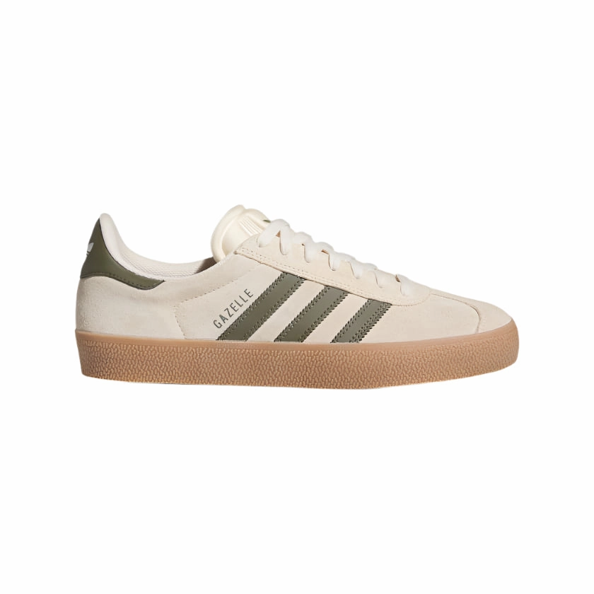 Adidas Gazelle ADV Shoes - Mens Ecru Tint Olive Gum Average Adidas Shoe Price