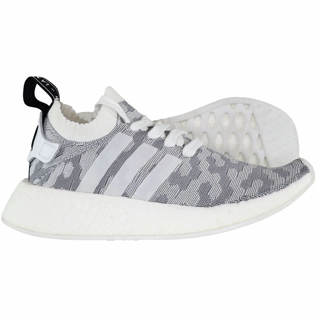 Adidas NMD_R2 Primeknit Womens Grey Running Trainers Adidas Shoes Rod Laver