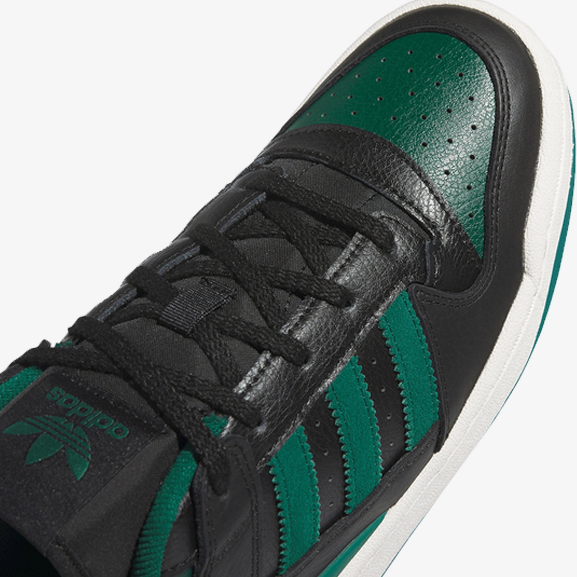Adidas America Shoes Adidas Originals | FORUM LOW CL  { CORE BLACK/COLLEGIATE GREEN/CLOUD WHITE