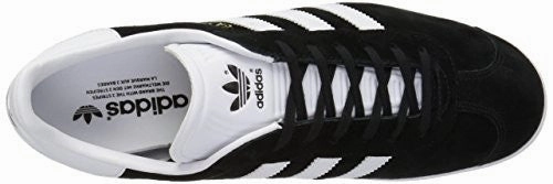 Adidas Discus Throwing Shoes Adidas Originals Men's Gazelle Lace-up Sneaker,Black/White/Gold Met.,9 M US