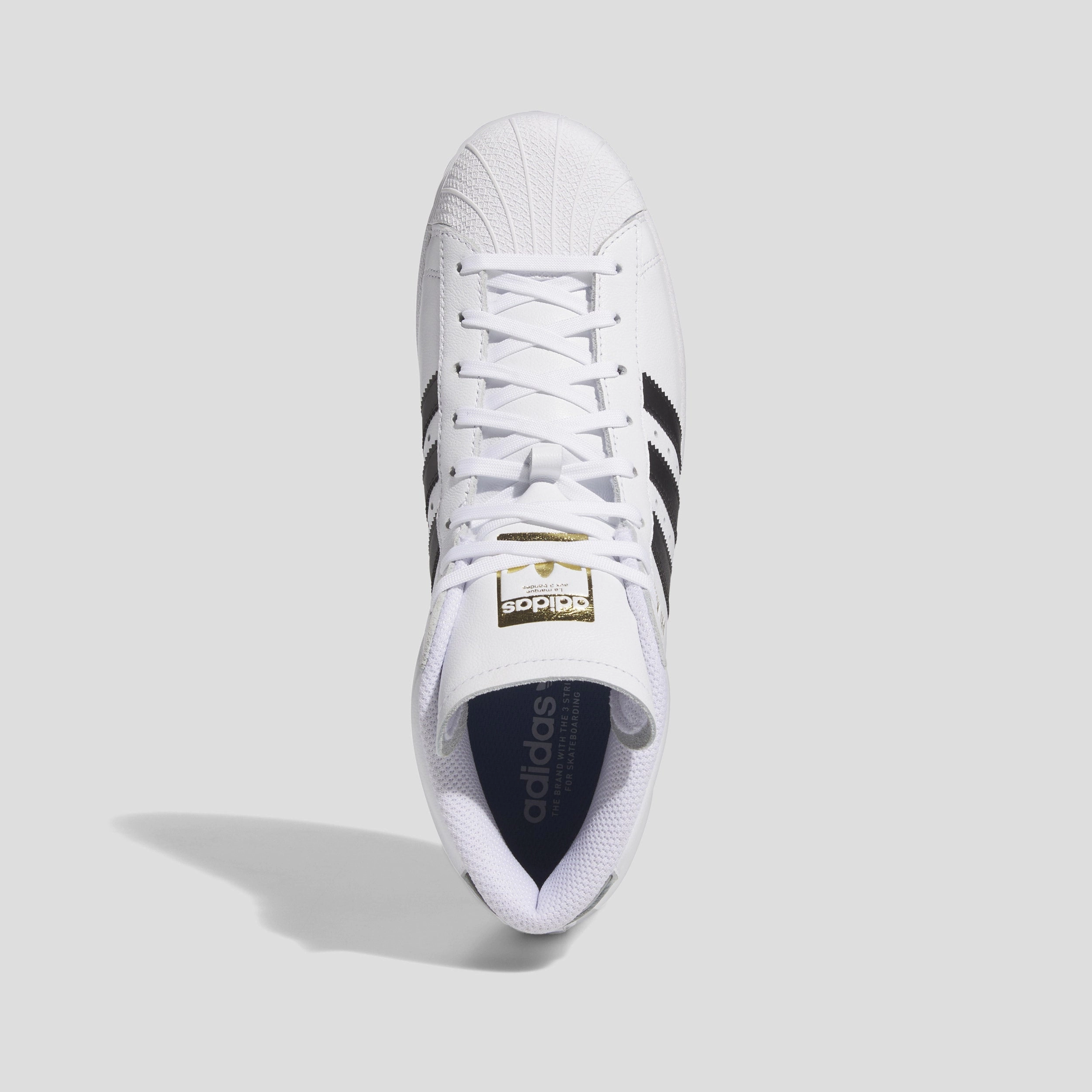 adidas Pro Model ADV Skate Shoes Cloud White / Core Black / Gold Metallic New Adidas Skateboarding Shoes