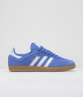 Adidas Samba ADV Shoes - Bluebird / Cloud White / Gold Metallic Adidas Campus Athletic Shoes