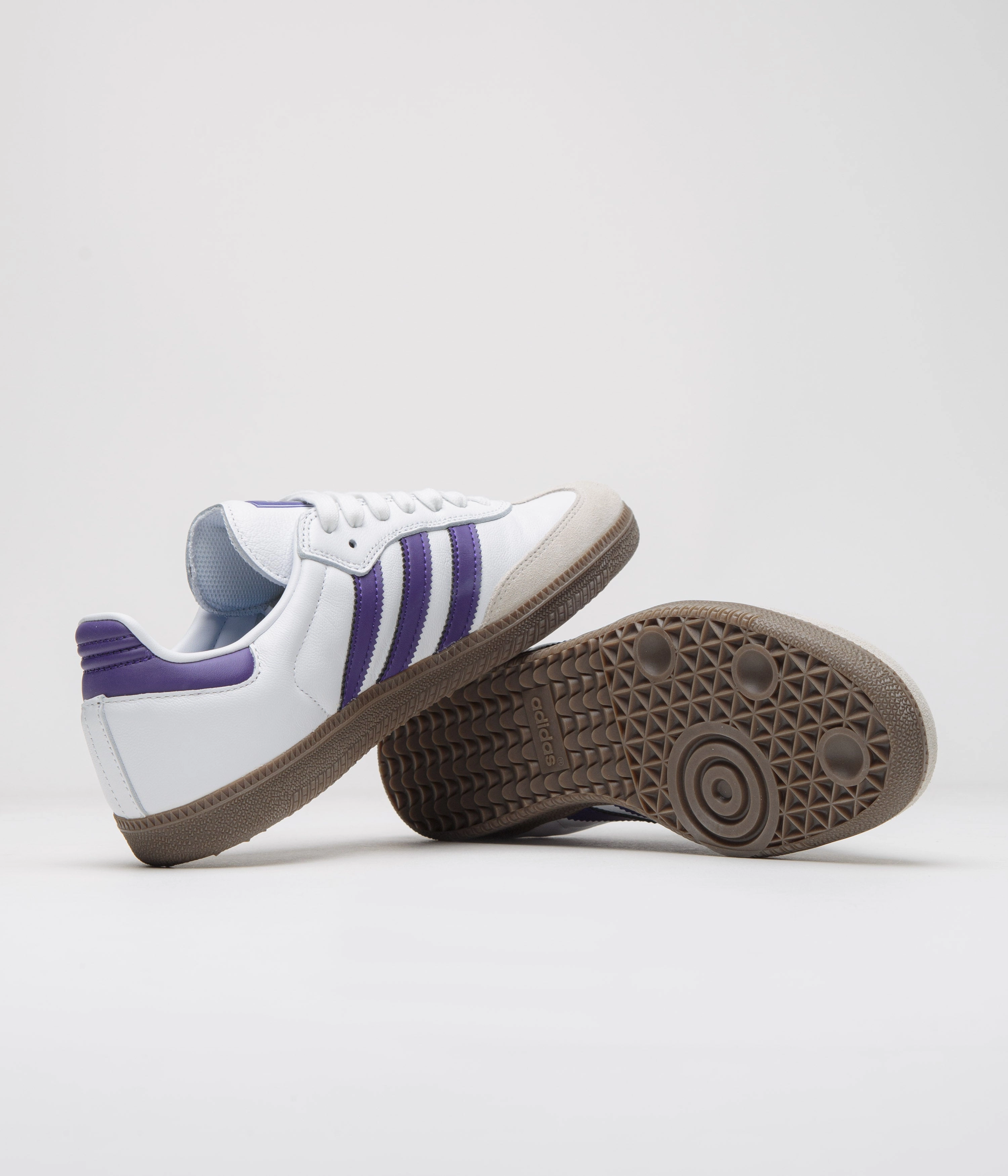 Adidas Samba ADV Shoes - Cloud White / Collegiate Purple / Gold Metallic Adidas Cleat Shoes
