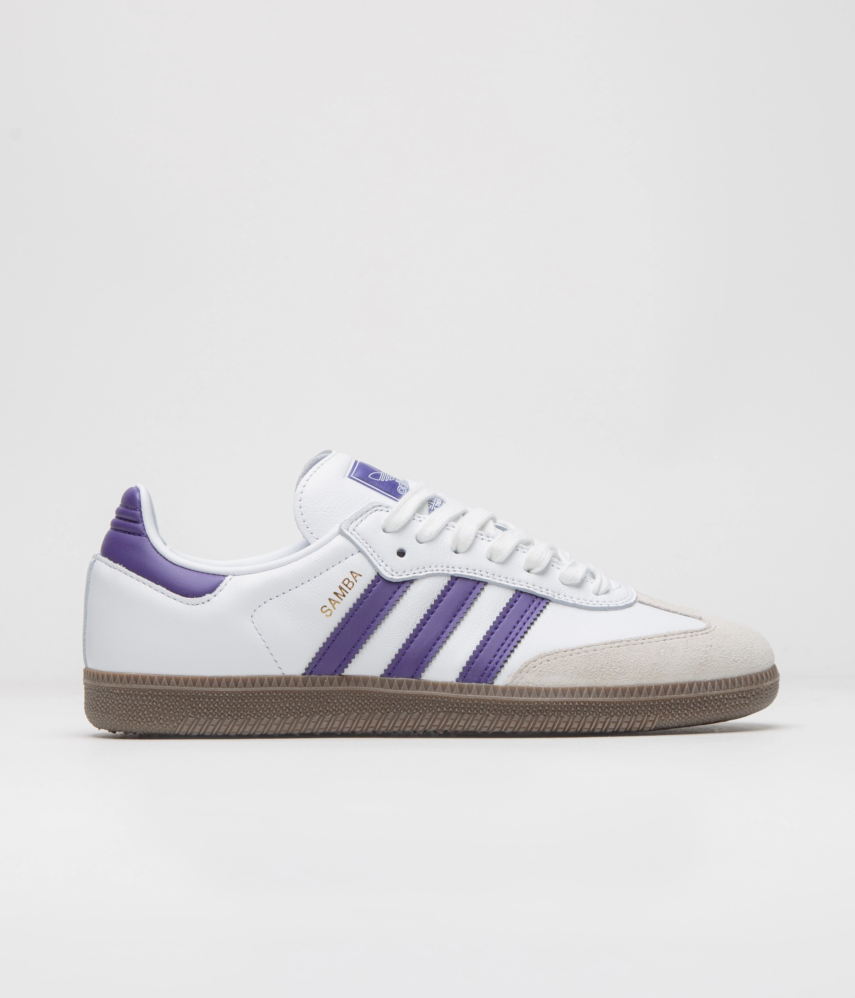 Adidas Samba ADV Shoes - Cloud White / Collegiate Purple / Gold Metallic Adidas Shoes Tubular