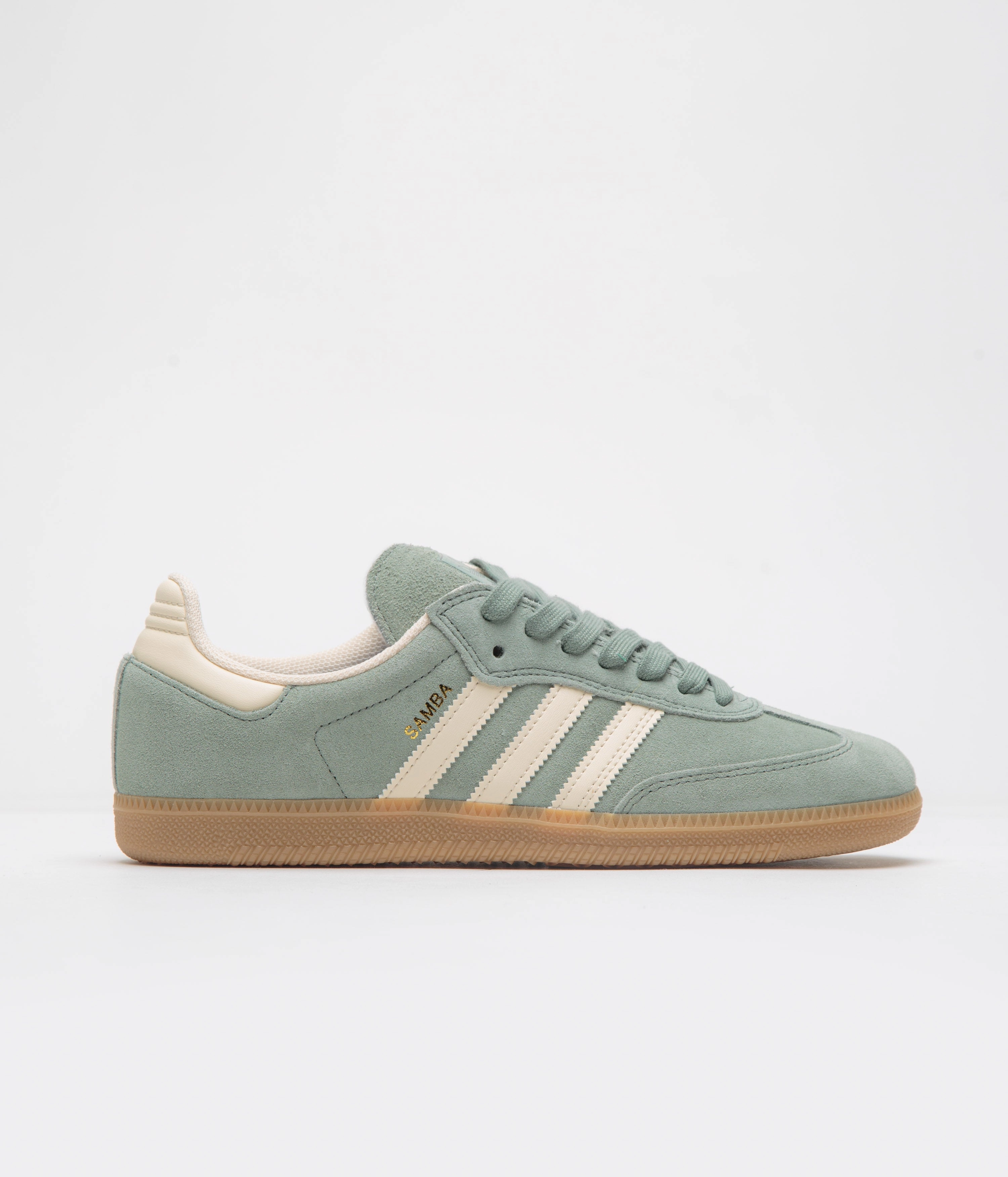Campus 00s Shoes Adidas Adidas Samba ADV Shoes - Silver Green / Wonder White / Gold Metallic