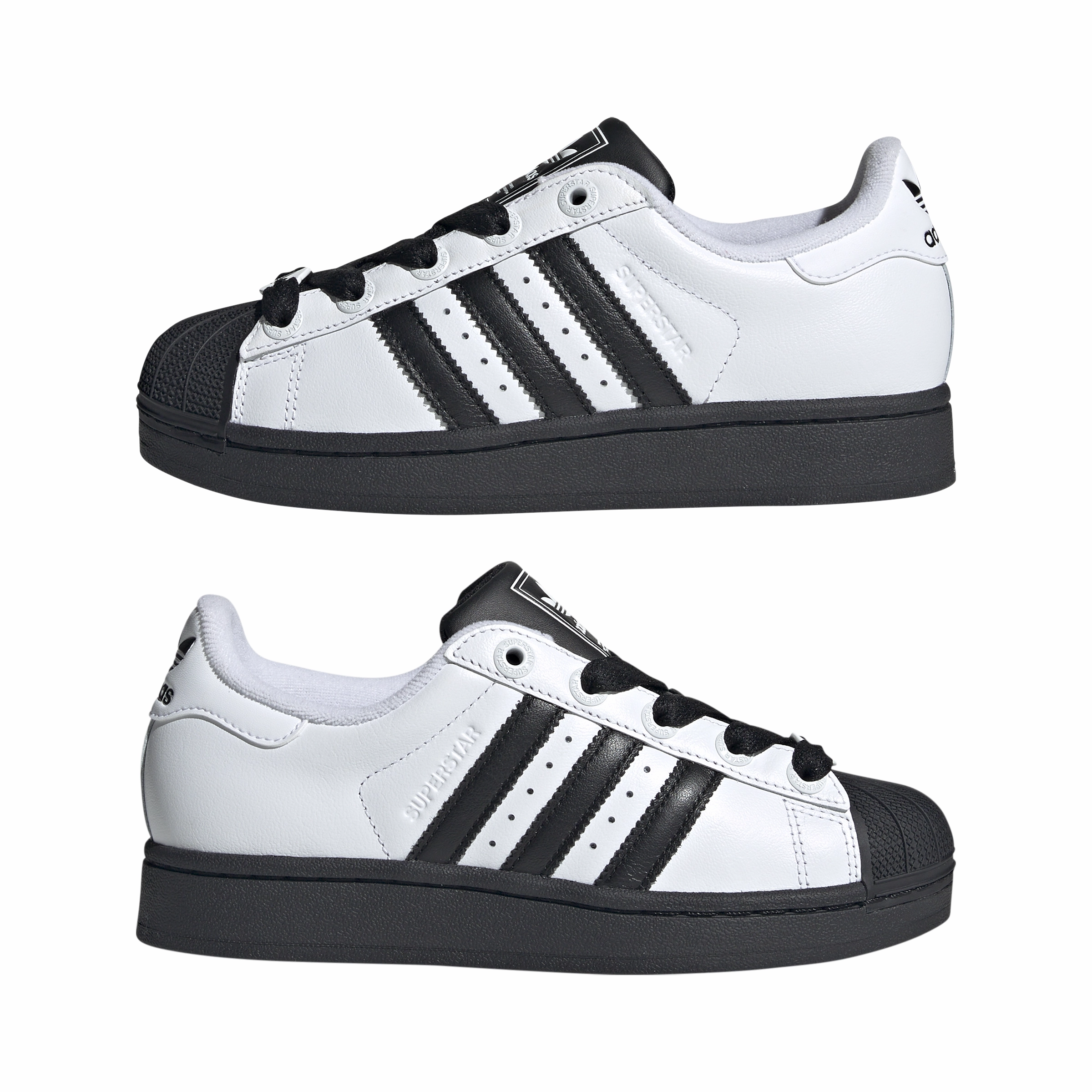 Adidas Superstar II J White/Black/White GS JI0210 Adidas Strap Shoes