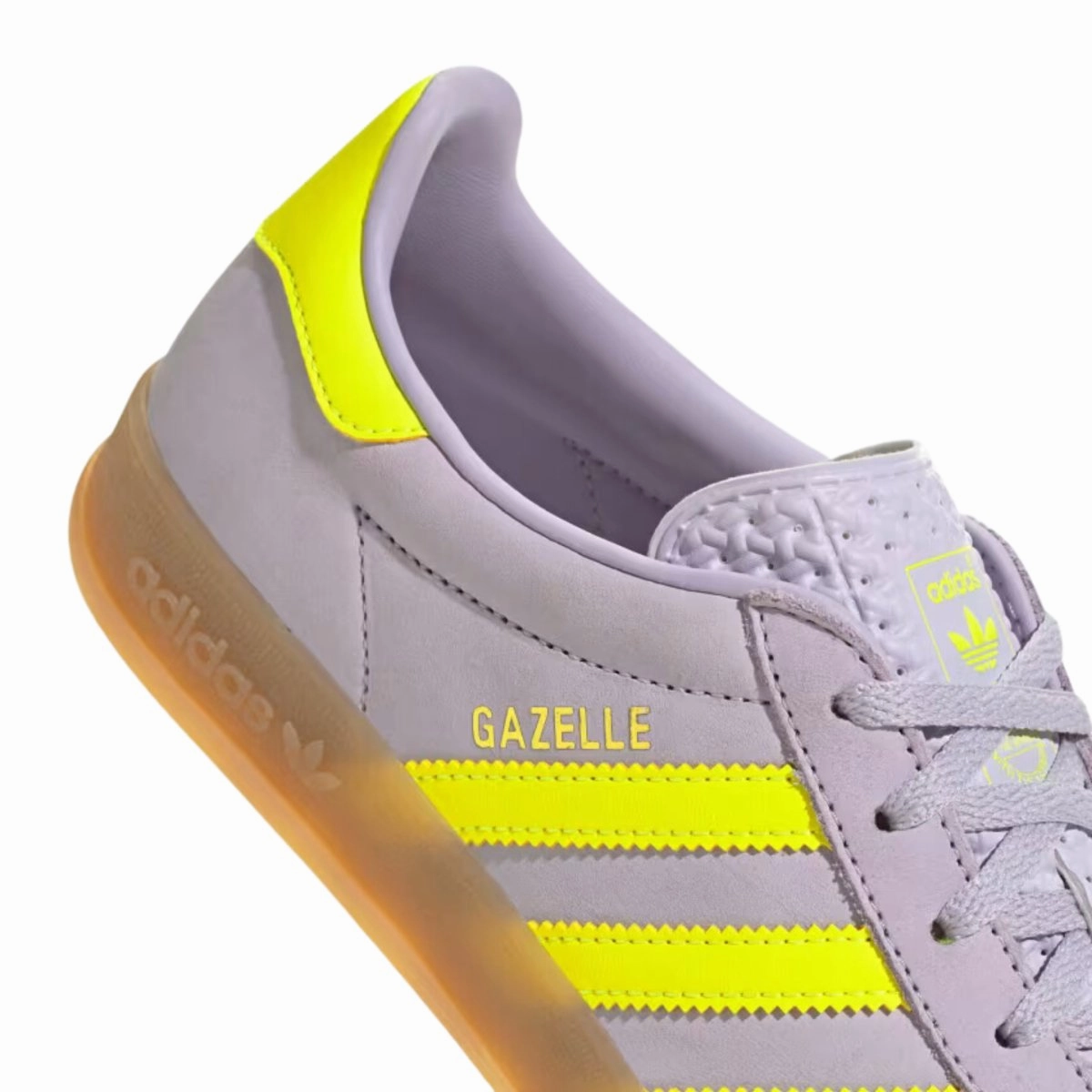 Designer Adidas Shoes Adidas Women's Gazelle Indoor Silver Dawn/Solar Yellow/Gum
