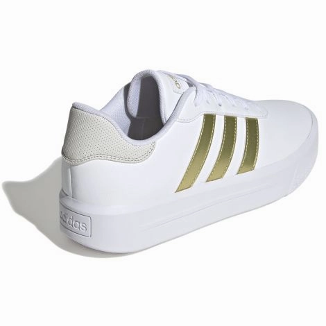 Adidas Women's "Court Platform" Sneakers - White/Gold Adidas Swift Run Athletic Shoe