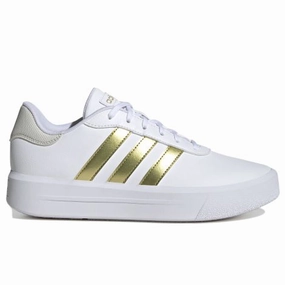 Adidas Supernova Rise Shoes Adidas Women's "Court Platform" Sneakers - White/Gold