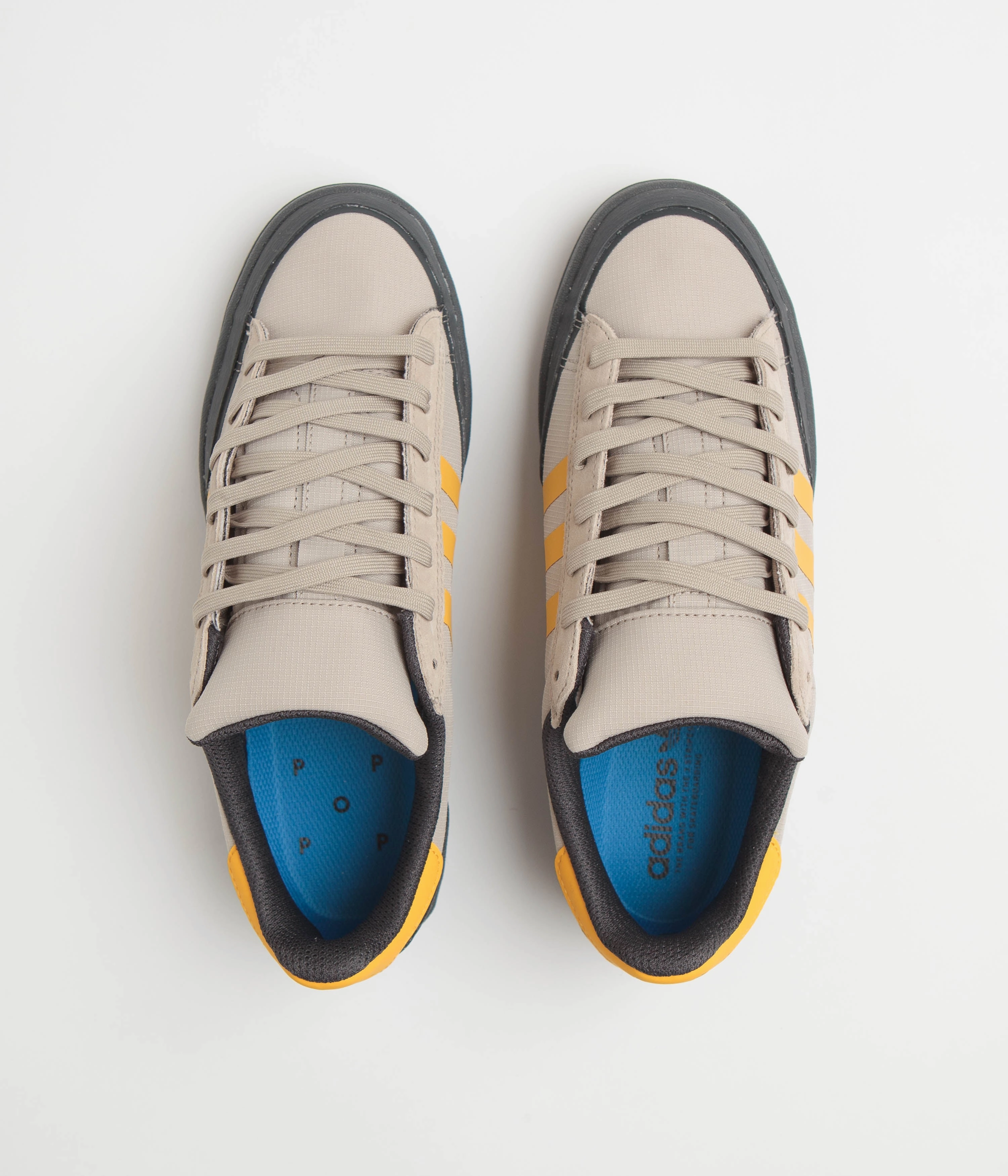 Adidas Shoes Kobe Bryant Adidas x Pop Trading Company Campus ADV Shoes - Grey Six / Active Gold / Clay Brown