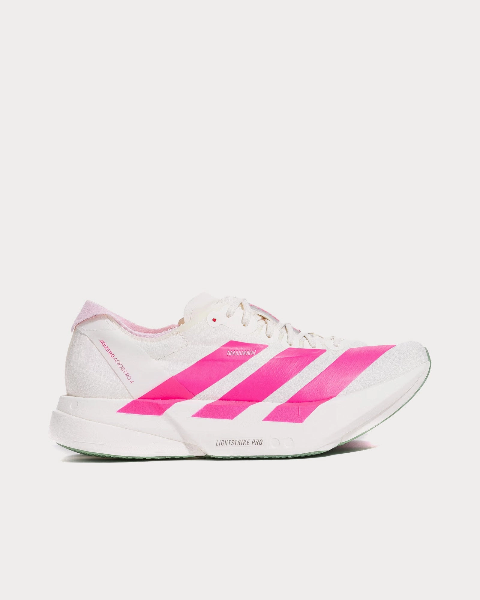Adizero EVO SL Off White / Lucid Pink / Silver Green Running Shoes Adidas Golf Shoes Spikeless