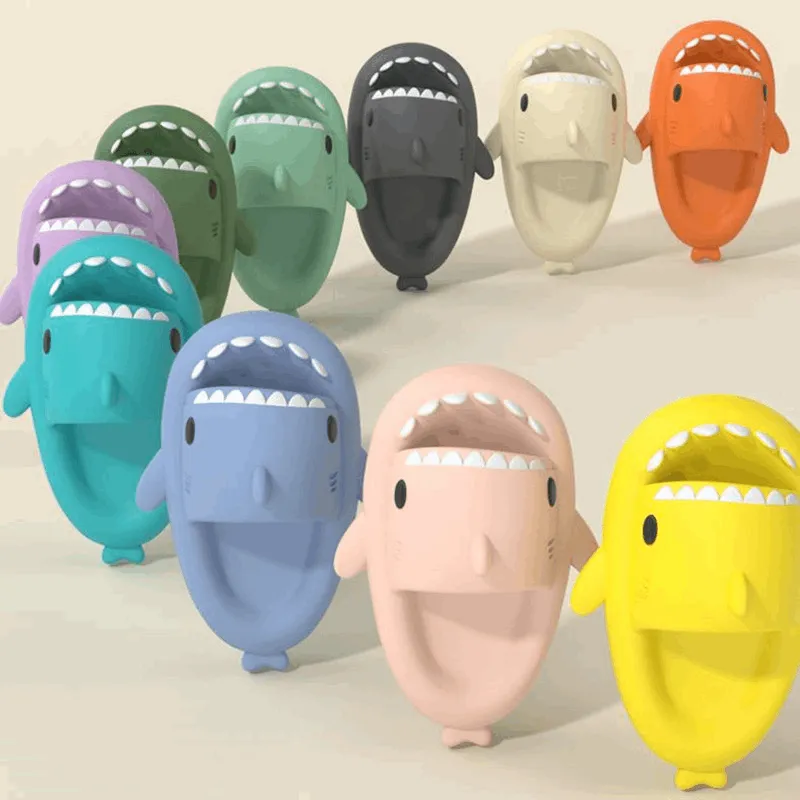 Memory Foam Slippers Adult's Slippers Indoor Outdoor Funny Shark Cartoon