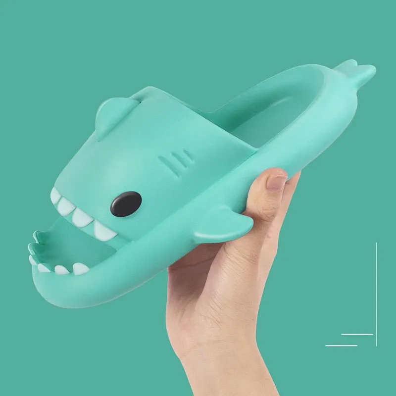Adult's Slippers Indoor Outdoor Funny Shark Cartoon Eva Slide