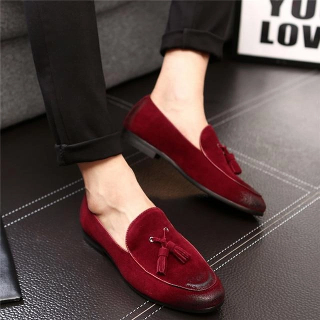 Italian Style Tassel Casual Slip On Pointed Toe Men's Loafers Best Jeans For Loafers