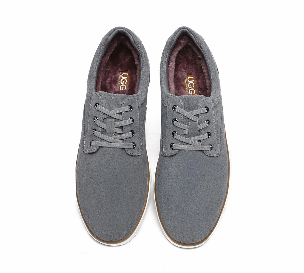 Louis Vuitton Shoes Casual AUSTRALIAN SHEPHERD Men Sheepskin Wool Lace Up Casual Shoes William