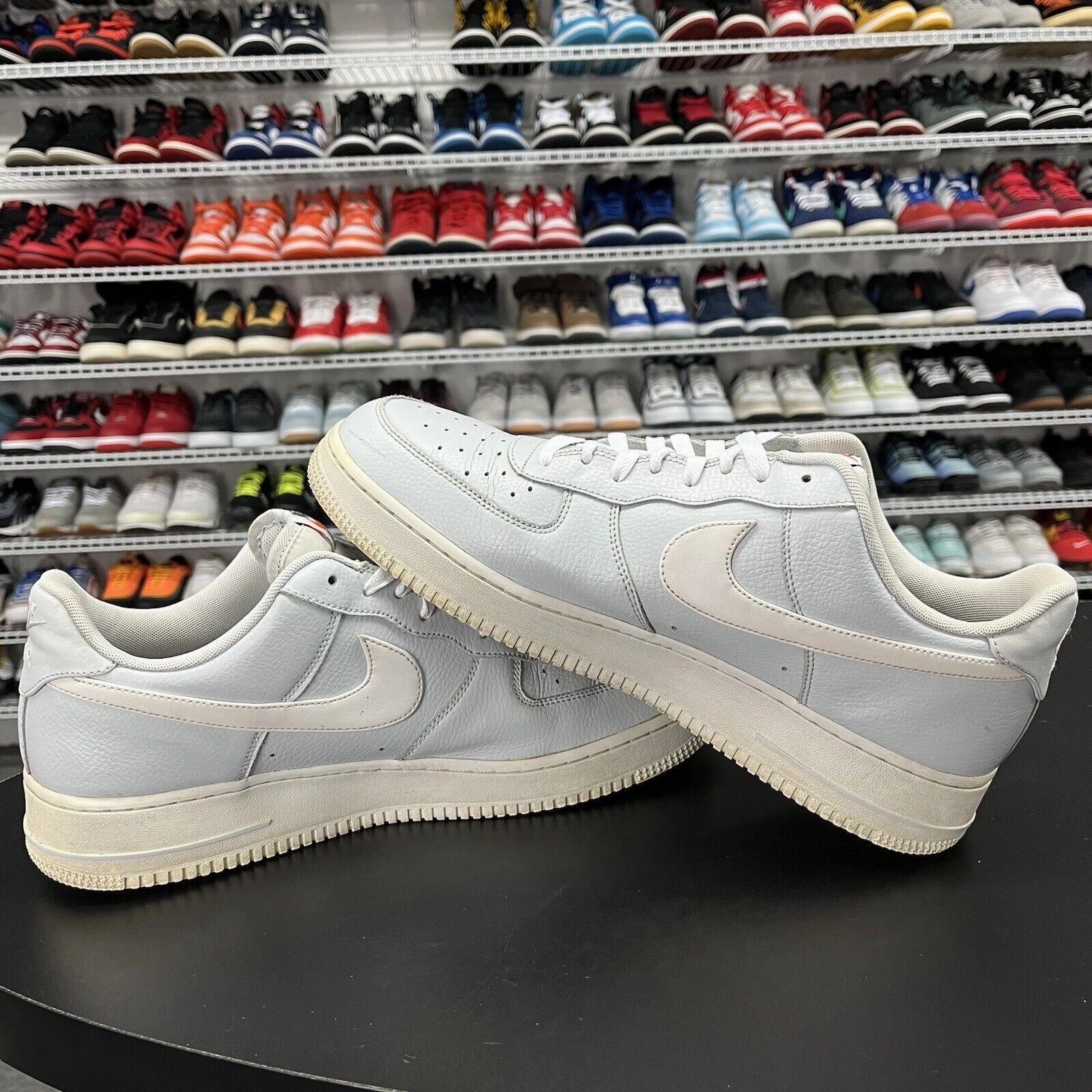 Asics Shoe Size Chart Inches Nike Air Force 1 Low Pure Platinum Blue Silver 488298-091 Men's Size 13