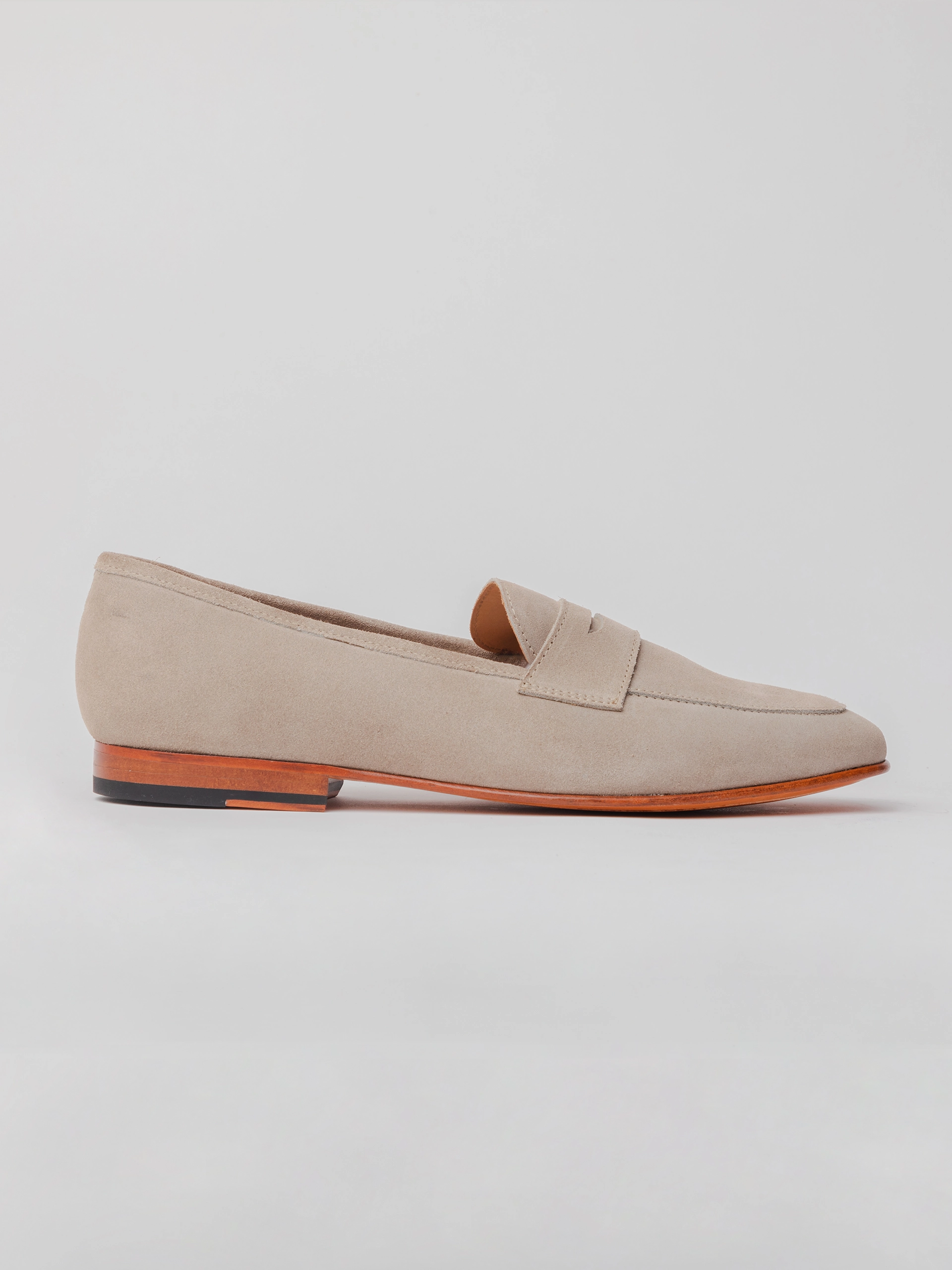 San Penny Loafer - Beige Suede Wide Width Loafers