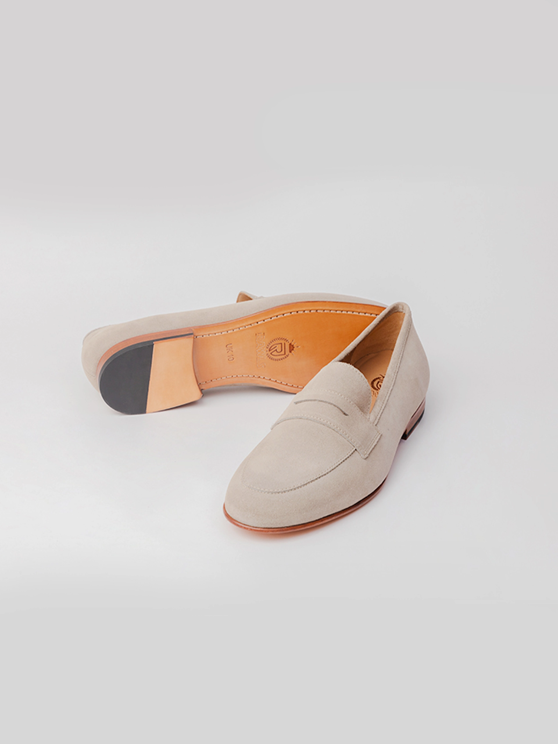 San Penny Loafer - Beige Suede Loafers High Heels