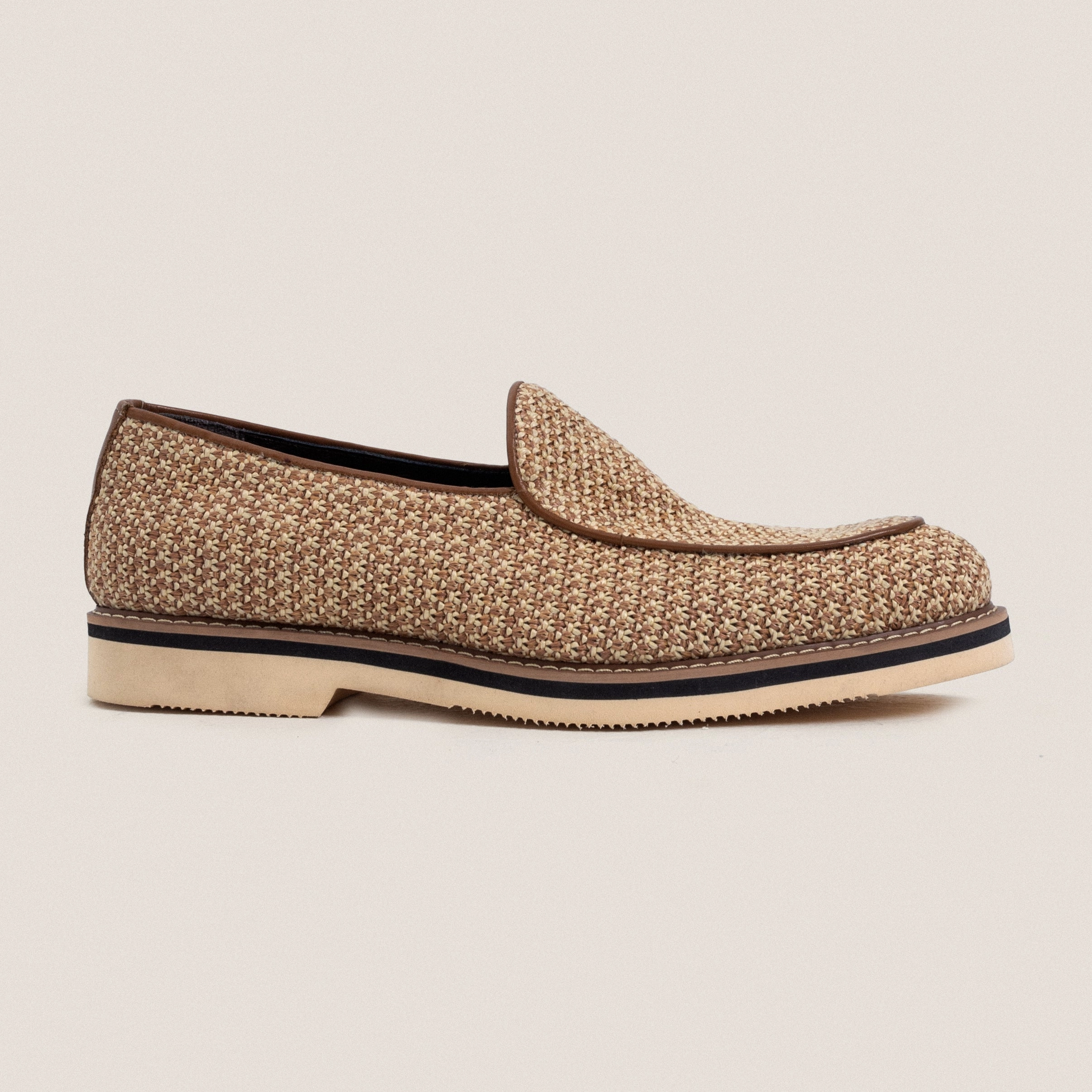 Pants Shoes Casual Beige Raffia Loafers