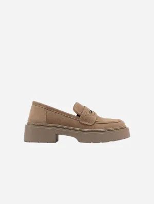 Orthopedic Loafers Josie Vegan Suede Platform Loafers | Beige
