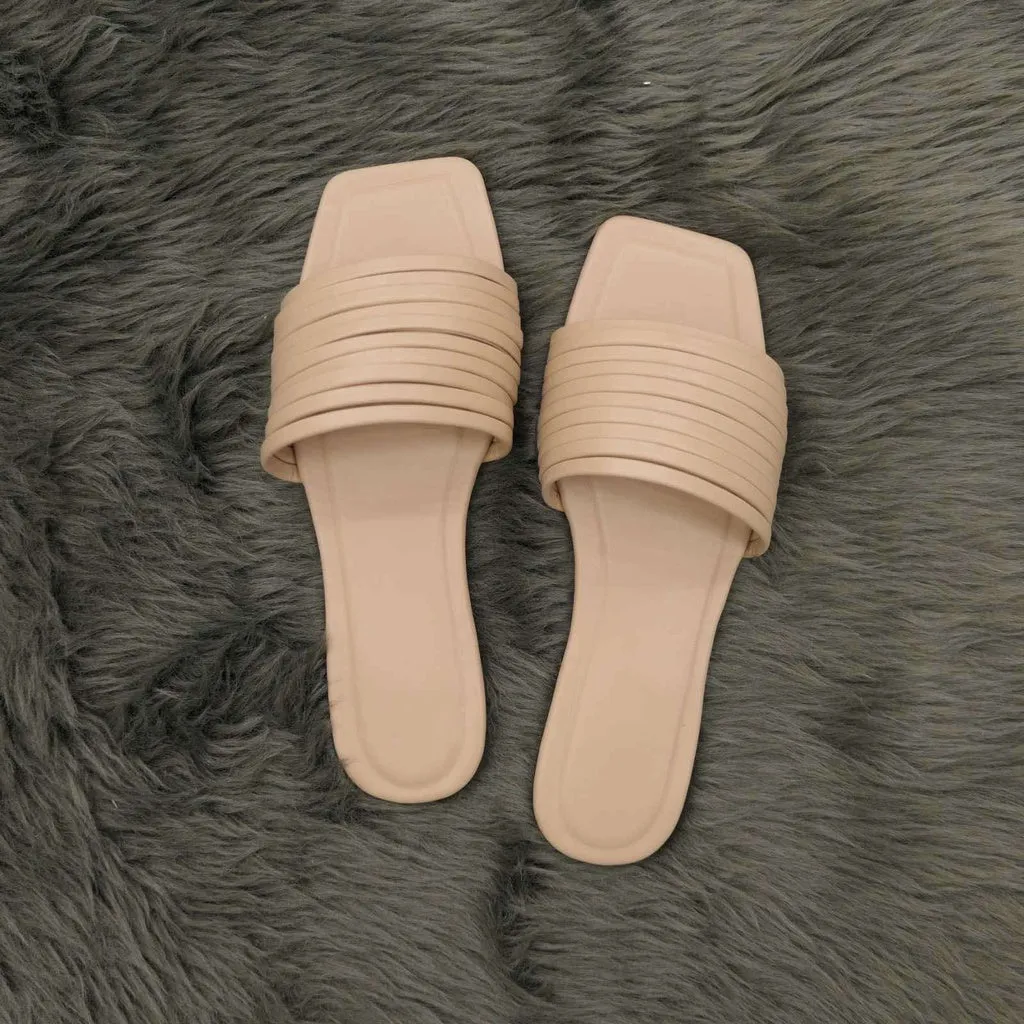 Rancourt Slippers Women Fashion Luxurious Clear Strappy Korean Style Flat Slippers, Sandal Perfect for Summer Wear - Comfortable and Stylish for Any Occasion Black, White, Brown, Beige