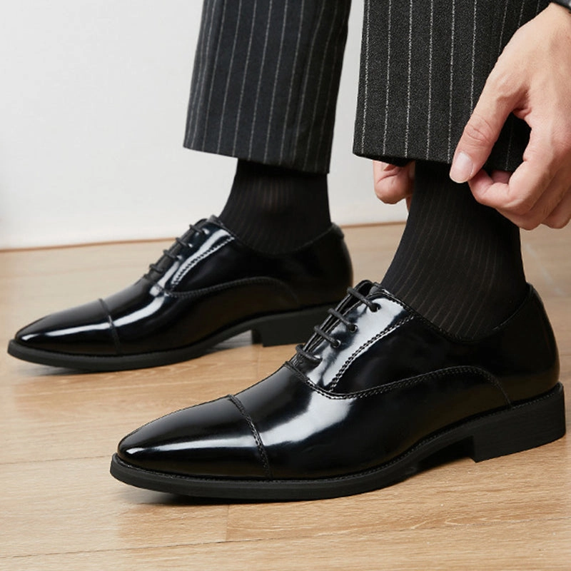 Loafers Glory Men's patent leather formal oxfords shoes wedding & business shoes