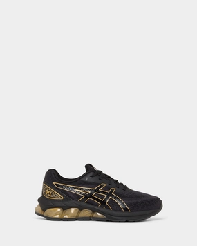 Asics Double Wide Shoes Gel-Quantum 180 Vii Grade School Black/Pure Gold