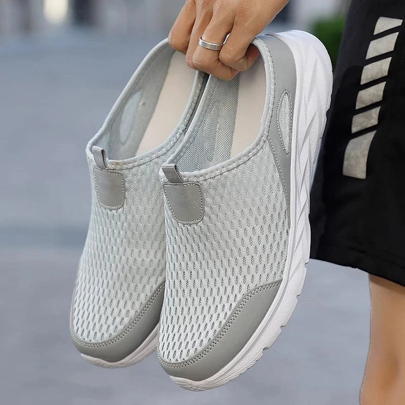 Breathable Mesh Mens Summer Half Slippers | Lightweight Walking Shoes Dock Slides
