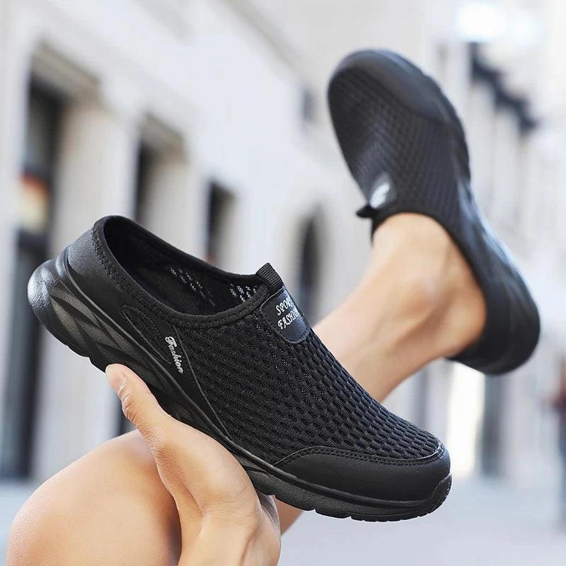 Faceplant Slippers Breathable Mesh Mens Summer Half Slippers | Lightweight Walking Shoes